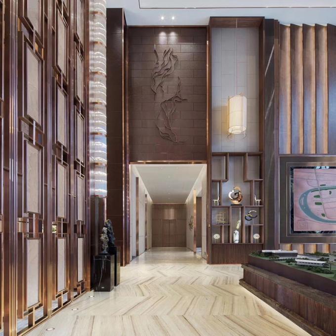 Лазерная резка 3 * 10 футов Джали Декоративный проект отеля Домашняя мебель Щетка Золотая экрана из нержавеющей стали 3