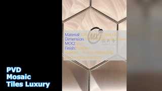 Мозаичная плитка с золотым розовым золотом и черным PVD