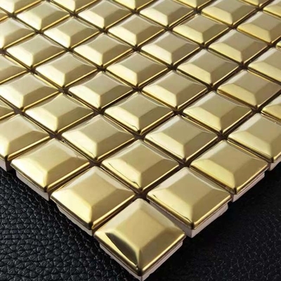 Небольшие плитки мозаики нержавеющей стали золота PVD куба на отделка стен 30.5x30.5cm