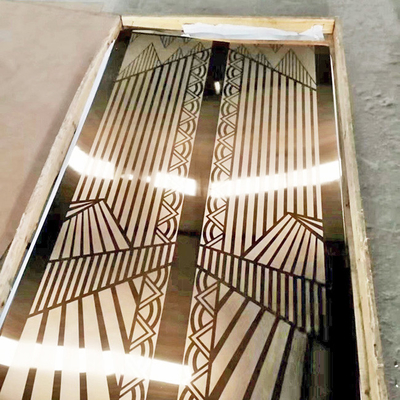 Изготовленный на заказ вытравленный лист нержавеющей стали цвета золота зеркала 8K для лифта