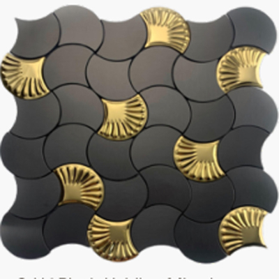 201 304 316l золотая черная синяя фиолетовая мозаика неправильной формы из нержавеющей стали для отделки стен