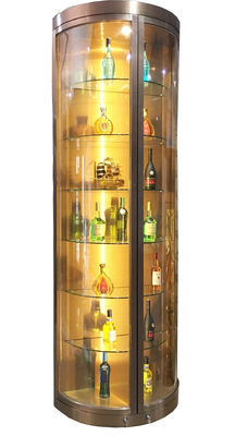 Ресторан Стеклянный шкаф для хранения вина Нержавеющая сталь Роскошный холодильник Виски Раковина