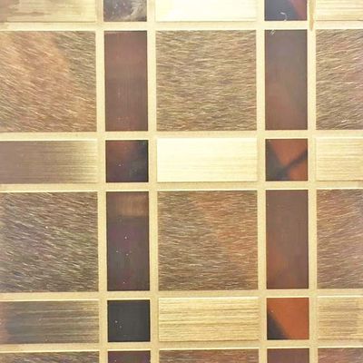 Хорошая цена Лист нержавеющей стали цвета зеркала картины прямоугольника частично вытравленный волосяным покровом онлайн