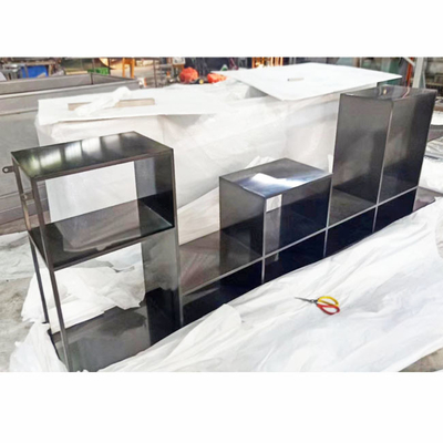 Black Titanium PVD Plating Metal Display Cabinets Wearproof ODM