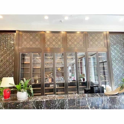 Rustproof SUS201 Stainless Steel Wine Cabinets With Glass Door PVD Coated