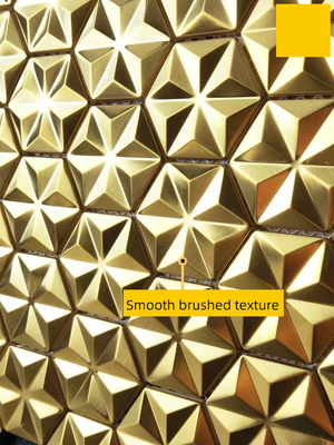 Hexagonal Gold Metal Mosaic Brick House Bathroom Wall Sticker Background Wall
