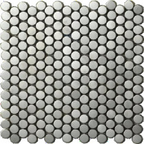 Small Gold Round Mirror Hairline Metal Mosaic Tile Adorns Living Room Wall Hotel Bar