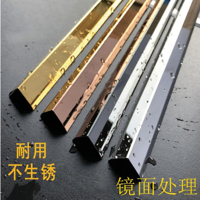 Brass Champaign Black Silver Rose Gold Hairline Metal 0.6mm 0.7mm 0.8mm 1.0mm PVD Coating Stainless Steel L Channel Trim