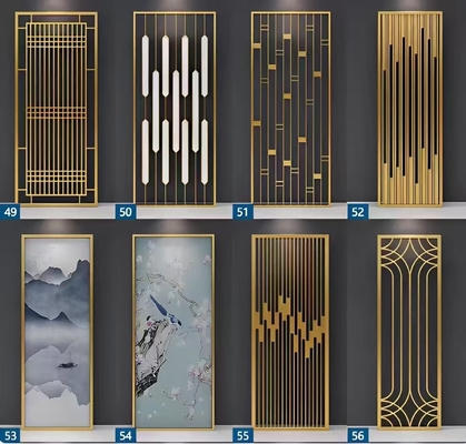 0.5mm Thick Mirror Patterns Gold Etched Stainless Steel Sheet Partition Divider