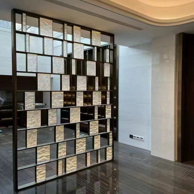 Хорошая цена 304 Золотой Розовый латунный цвет отчищенный Матт Лазерный полый разделитель комнаты из нержавеющей стали онлайн