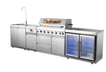 Хорошая цена Противоподробное рабочее место Металлические дисплейные шкафы Наружная кухня Для двора виллы онлайн