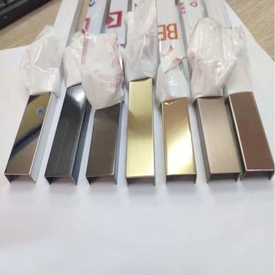 Хорошая цена U-образные отделочные полосы из нержавеющей стали для дизайна интерьера и экстерьера, цветное PVD обрамление краев плинтуса онлайн