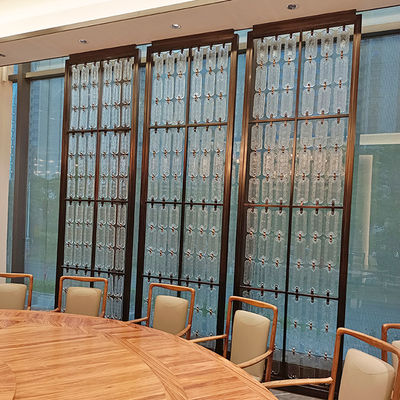 Хорошая цена Бронзовый разделитель комнаты из нержавеющей стали со стеклянным дизайном онлайн