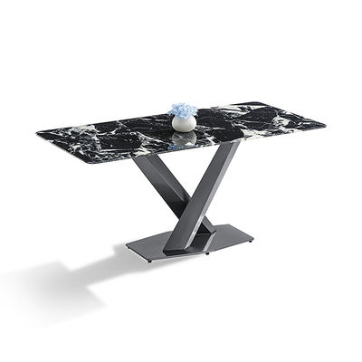 Хорошая цена Современный стеклянный столик из черного титана и нержавеющей стали онлайн