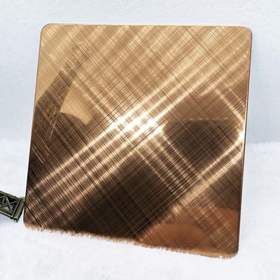 0.5mm Decorative Colored Stainless Steel Sheet 8K Copper Cross Hairline