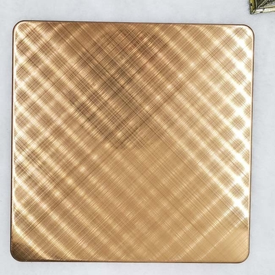 0.5mm Decorative Colored Stainless Steel Sheet 8K Copper Cross Hairline