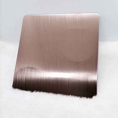 Slanting Hairline Bronze Color Stainless Steel Sheet PVD Plating Titanium