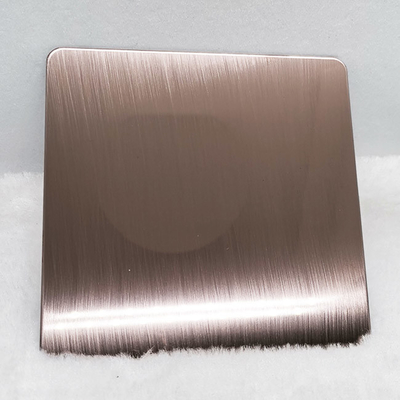 Slanting Hairline Bronze Color Stainless Steel Sheet PVD Plating Titanium