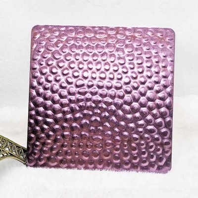 Patterned Embossed Stainless Steel Sheet Rose Red 0.8mm To 3mm Thick
