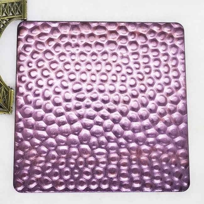Patterned Embossed Stainless Steel Sheet Rose Red 0.8mm To 3mm Thick