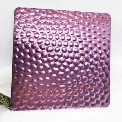 Patterned Embossed Stainless Steel Sheet Rose Red 0.8mm To 3mm Thick