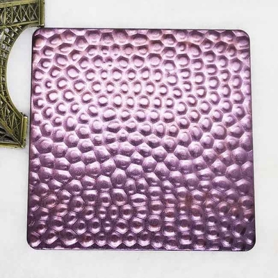 Patterned Embossed Stainless Steel Sheet Rose Red 0.8mm To 3mm Thick