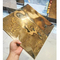 Золотой цвет Нержавеющая сталь Лист зеркало Большая водная волна 201J1 Медоносная стена облицовка