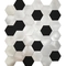 Смешанная стена мозаики металла шестиугольника декоративная кроет черно-белое черепицей 48 X 48MM