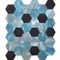 Смешанная стена мозаики металла шестиугольника декоративная кроет черно-белое черепицей 48 X 48MM