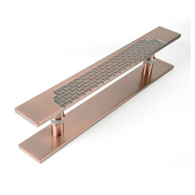 Хорошая цена Изготовленная на заказ ручка двери алюминиевого сплава гравируя финиш волосяного покрова антиквариата любов бронзовый онлайн