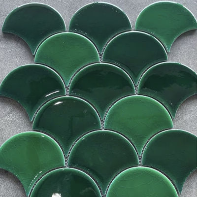 Хорошая цена Южная Америка синий зеленый небесно-голубой цвет веерные узоры керамическая мозаичная плитка для украшения стен онлайн