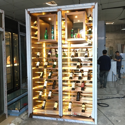 Custom Solid Stainless Steel Wine Cabinets Rectangle Shape