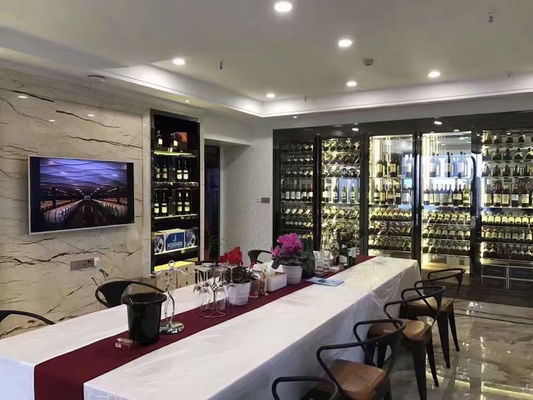 Хорошая цена Домашний роскошный шкаф вина компрессора шкафа хранения вина стекла нержавеющей стали онлайн