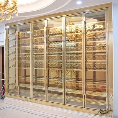 Хорошая цена Изготовленный на заказ медный антиквариат почистил щеткой двери шкафов 4 вина нержавеющей стали контрол температуры онлайн