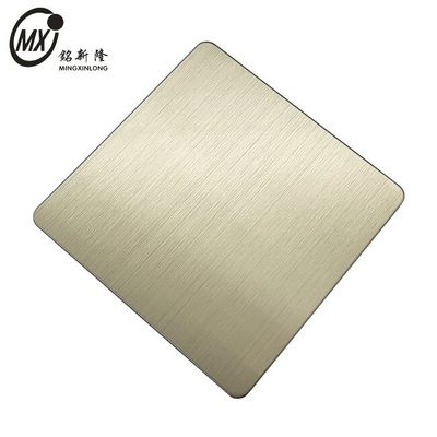 Хорошая цена 201 304 316L J1J2 J3 Чистили волосы Шампанский цвет ПВД покрытие Нержавеющая стальная плита онлайн