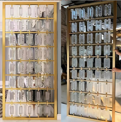 Хорошая цена Цветные золотые волосы расчесываемые зеркальное стекло вставка смесь 304 нержавеющей стали разделители комнаты экрана перегородки онлайн