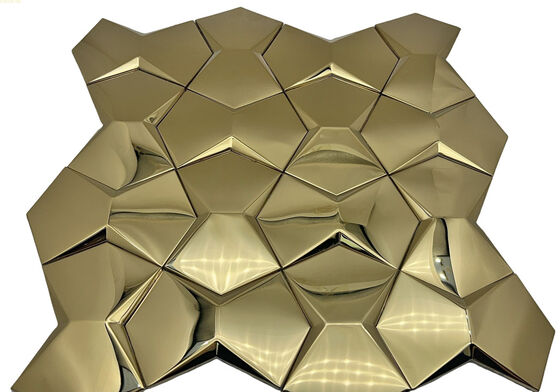 Хорошая цена 3D трехмерный металл из нержавеющей стали Мозаичная плитка КТВ Клуб Бар Вход телевизор Фон Стены Выпуклые онлайн