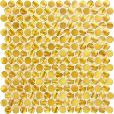 Хорошая цена Круглая форма Золотой цвет Мозаичная плитка из нержавеющей стали для стены онлайн