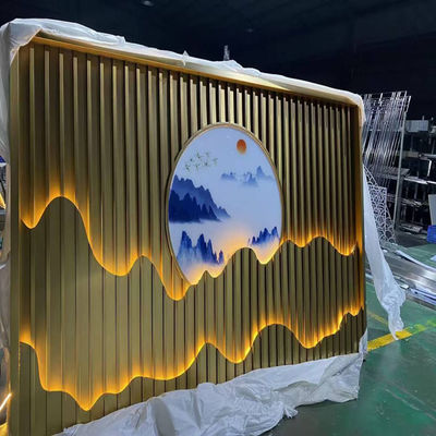 Пейзажная живопись Китайский стиль высококлассный индивидуальный металлоэкран из нержавеющей стали