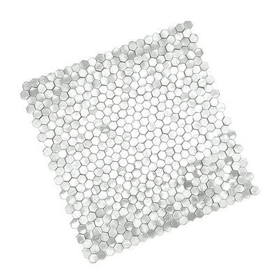 98*98MM Hexagon Hairline   SLIVER Metal Mosaic Ceramic Tile
