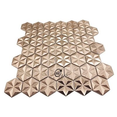 Ближний Восток Голубая расчесываемая поверхность Популярное украшение Розовое золото и серебро Цвет алюминия Металлическая мозаичная плитка