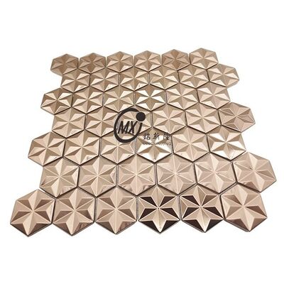 Хорошая цена Hexagon Shape Stainless Steel Mosaic Tiles Modern Geometric Pattern онлайн
